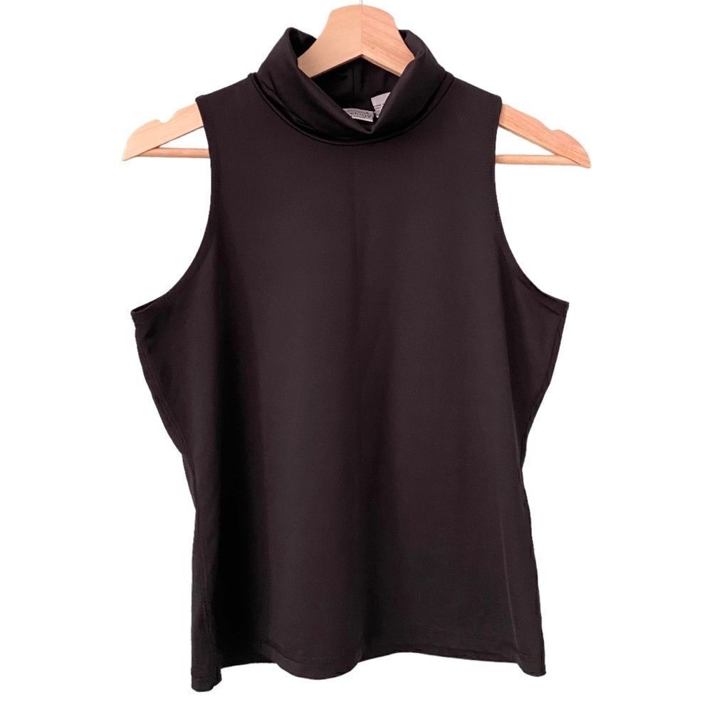 Newport News Jeanology Turtle Neck Black Top in Size Medium